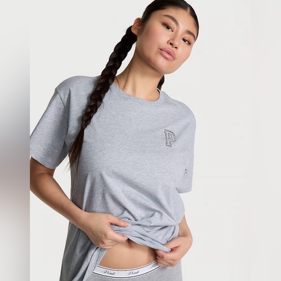 PINK VICTORIAS SECRET LIMITED EDITION CAMPUS COTTON TEE - Picture 3 of 7